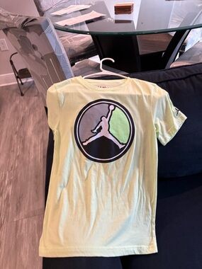 Jordan Short-Sleeve Jumpman Tee in Lime Green with Black Logo